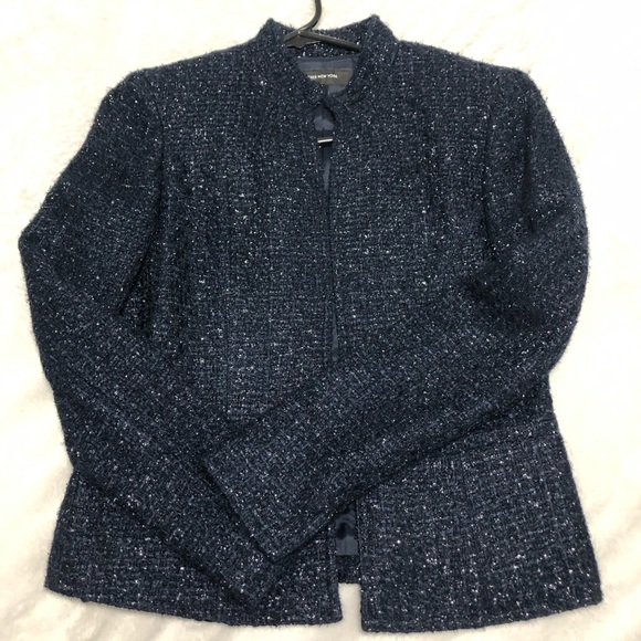 NWOT Jones New York Tweed Navy Blazer 2P - Picture 3 of 7